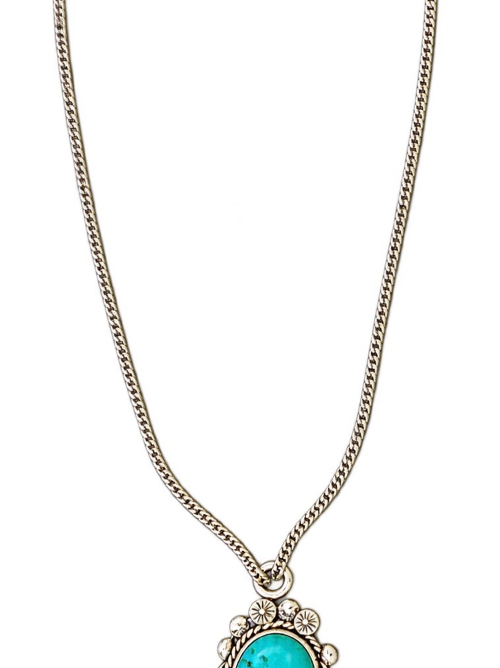 Turquoise Pendant Necklace - 925, no Hallmark